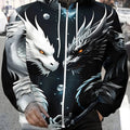 Men's Zip-Up Hoodie - Unique Dragon Design for Autumn/Winter Wear   OAXG Multicolor / FR S
