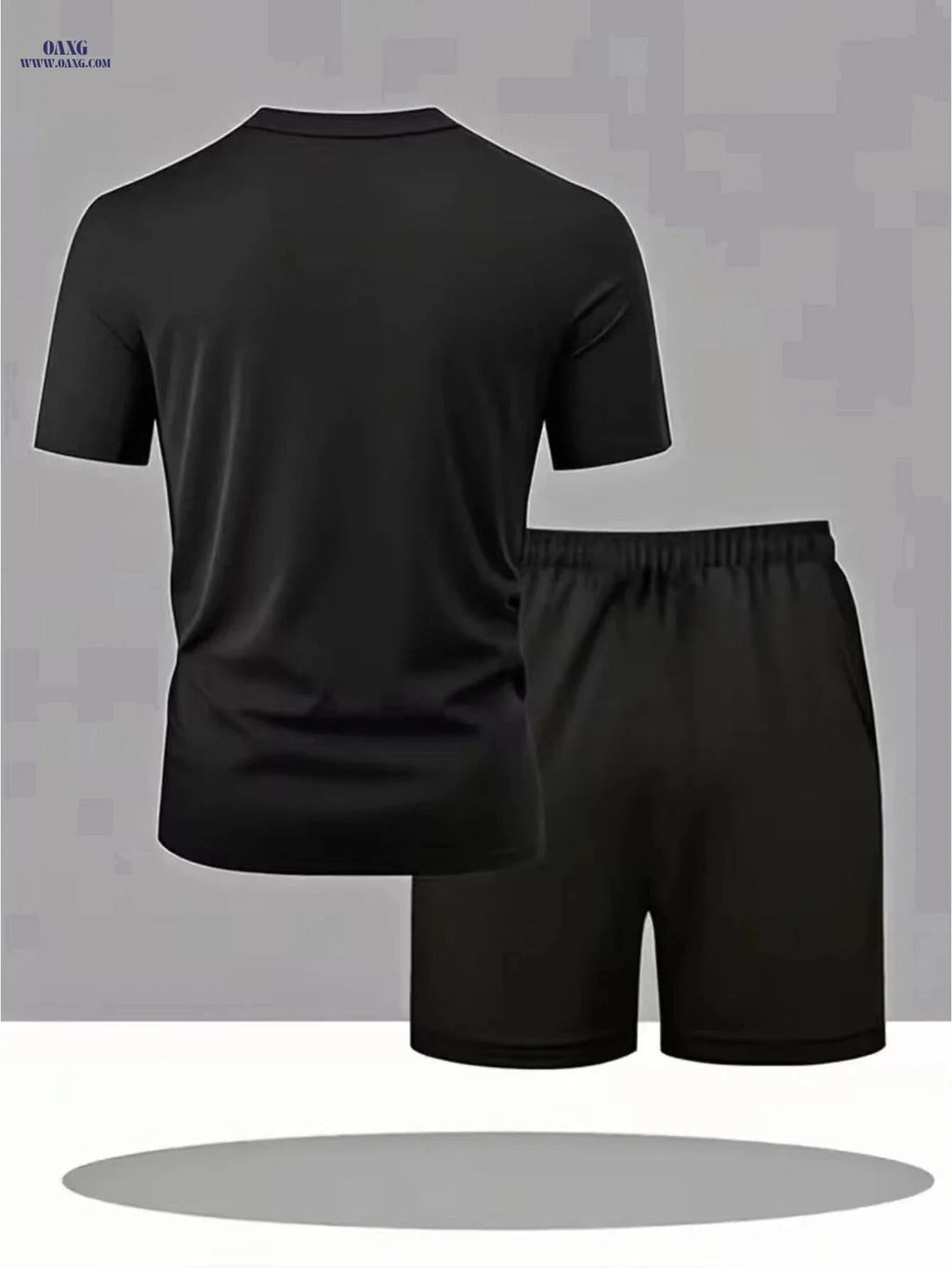 Milan-Themed Men's Short Sleeve Set - Stylish Urban Casual Wear   OAXG Black / FR S