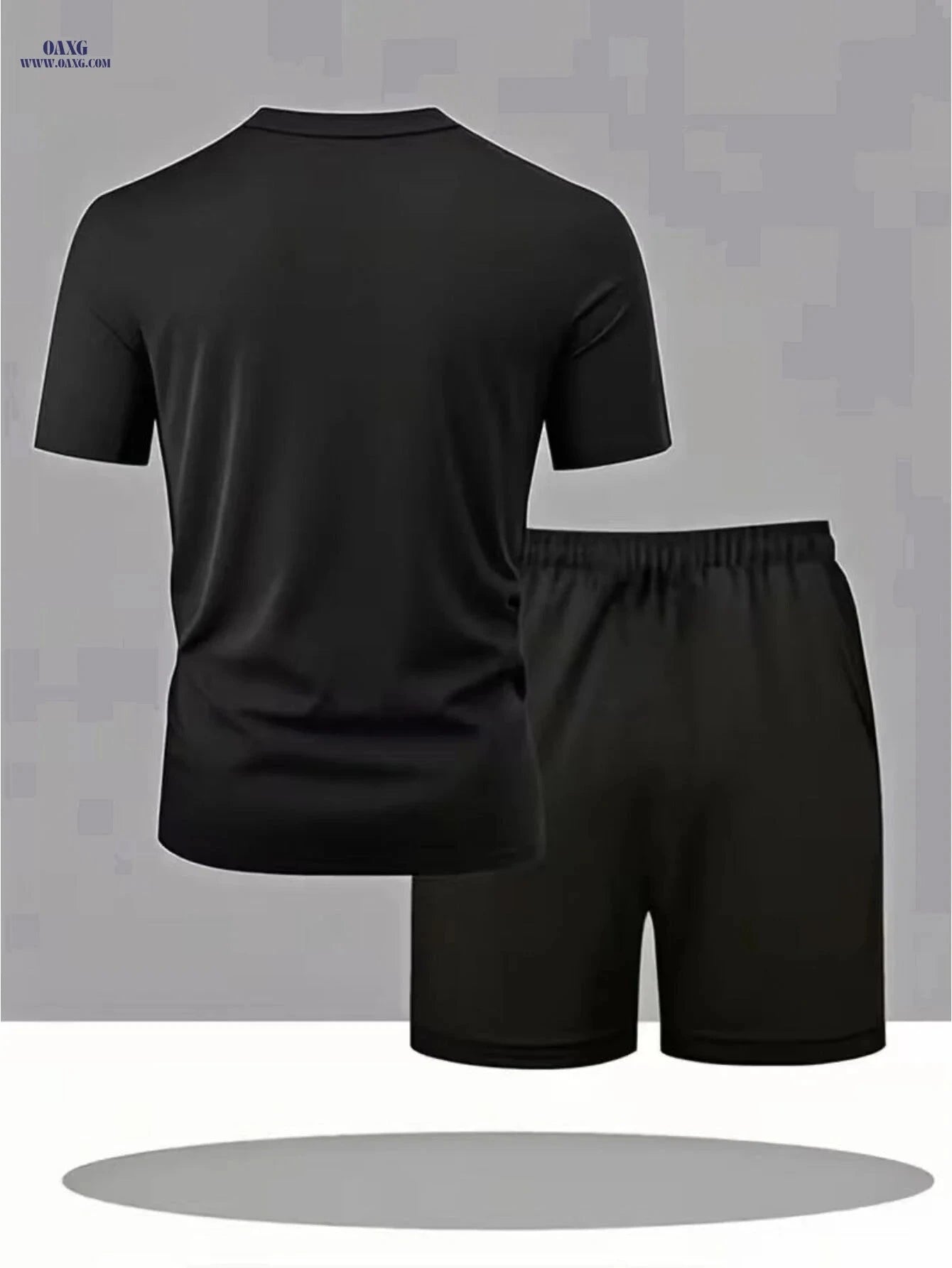 Milan-Themed Men's Short Sleeve Set - Stylish Urban Casual Wear   OAXG Black / FR S
