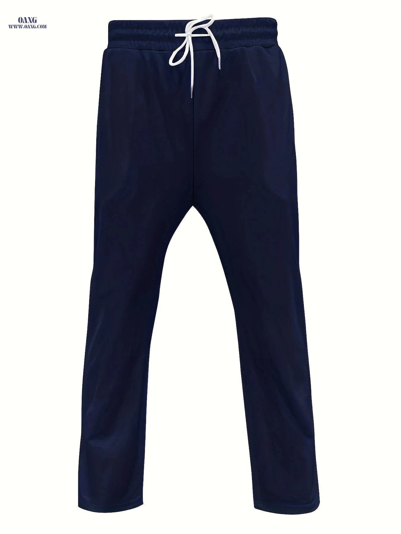 Minimalist Men's Casual Sportswear Set - Blue & Black Stripe Style   OAXG White / FR S