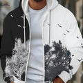 Modern Art-Inspired Men’s Zip-Up Jacket - Stylish Outdoor Hoodie   OAXG 