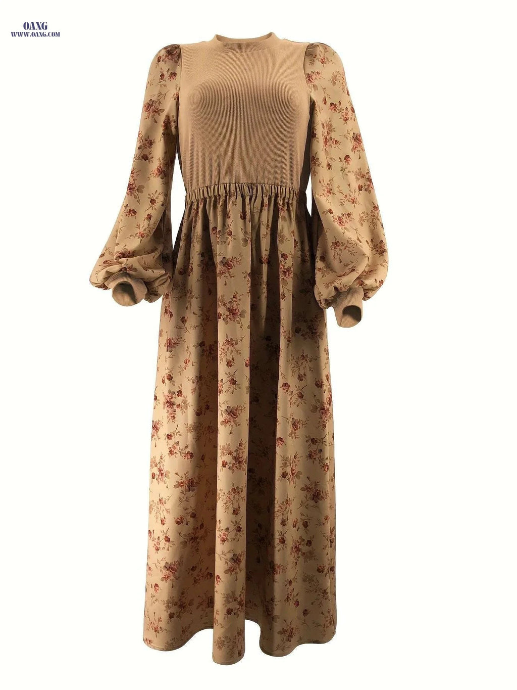 Modest Women's Abaya Dress - Floral Print for Cultural Attire   OAXG 