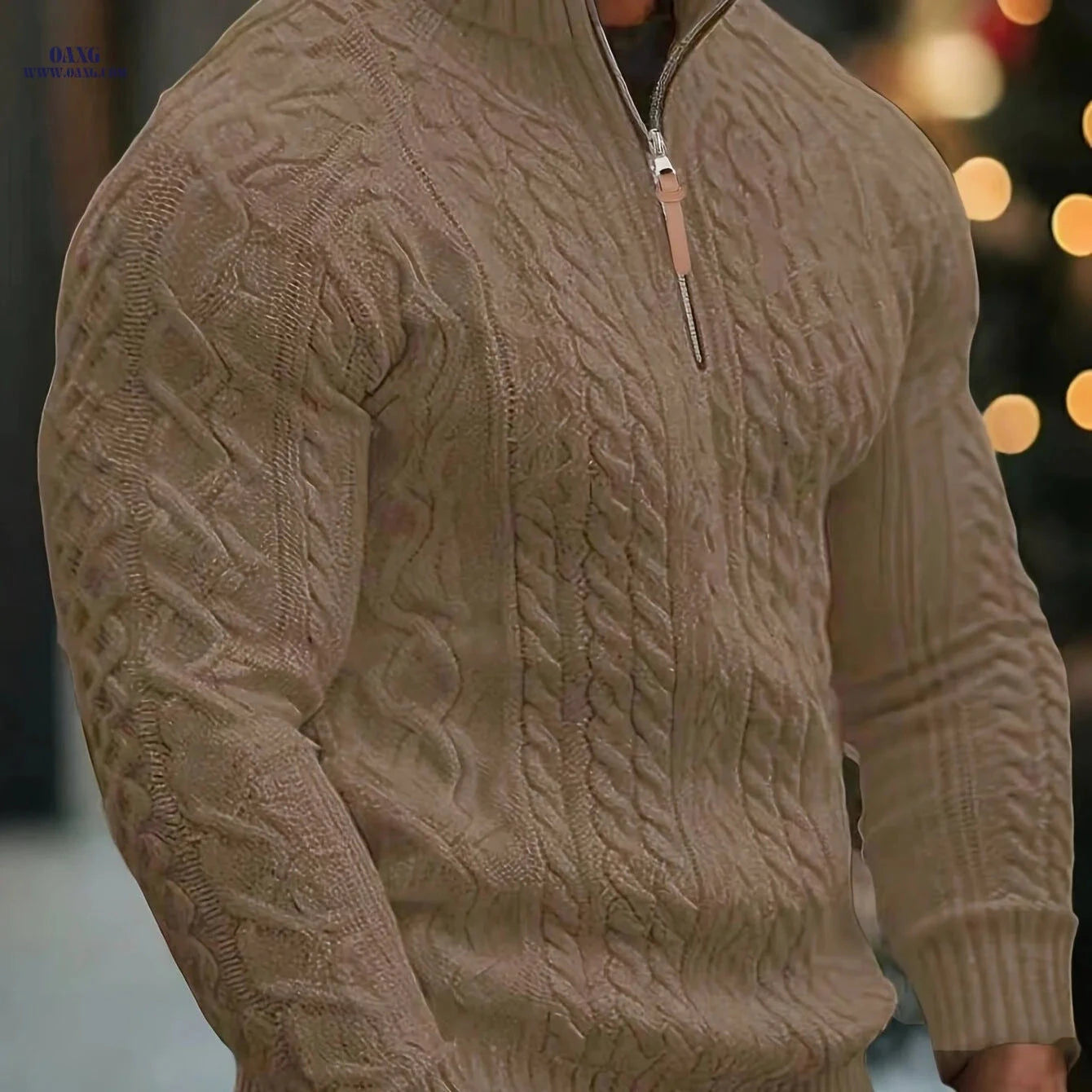 Mr. Pony Half-Zip Knit Aran Sweater - Casual Stand-Up Collar   OAXG White / FR M