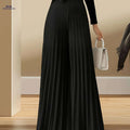 New Fashion Casual Women's Trousers - Wide Leg, Semi-Sheer Style   OAXG 