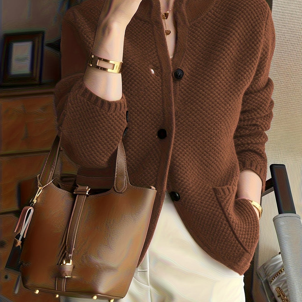 New Style Loose Thick Sweater Top Coat Stand Collar Fashion Long Sleeve Warm Outerwear   OAXG 