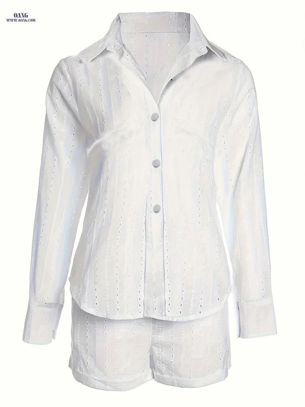 New Summer Casual Fashion Set for Women - Semi-Sheer, Micro Elasticity   OAXG White / S