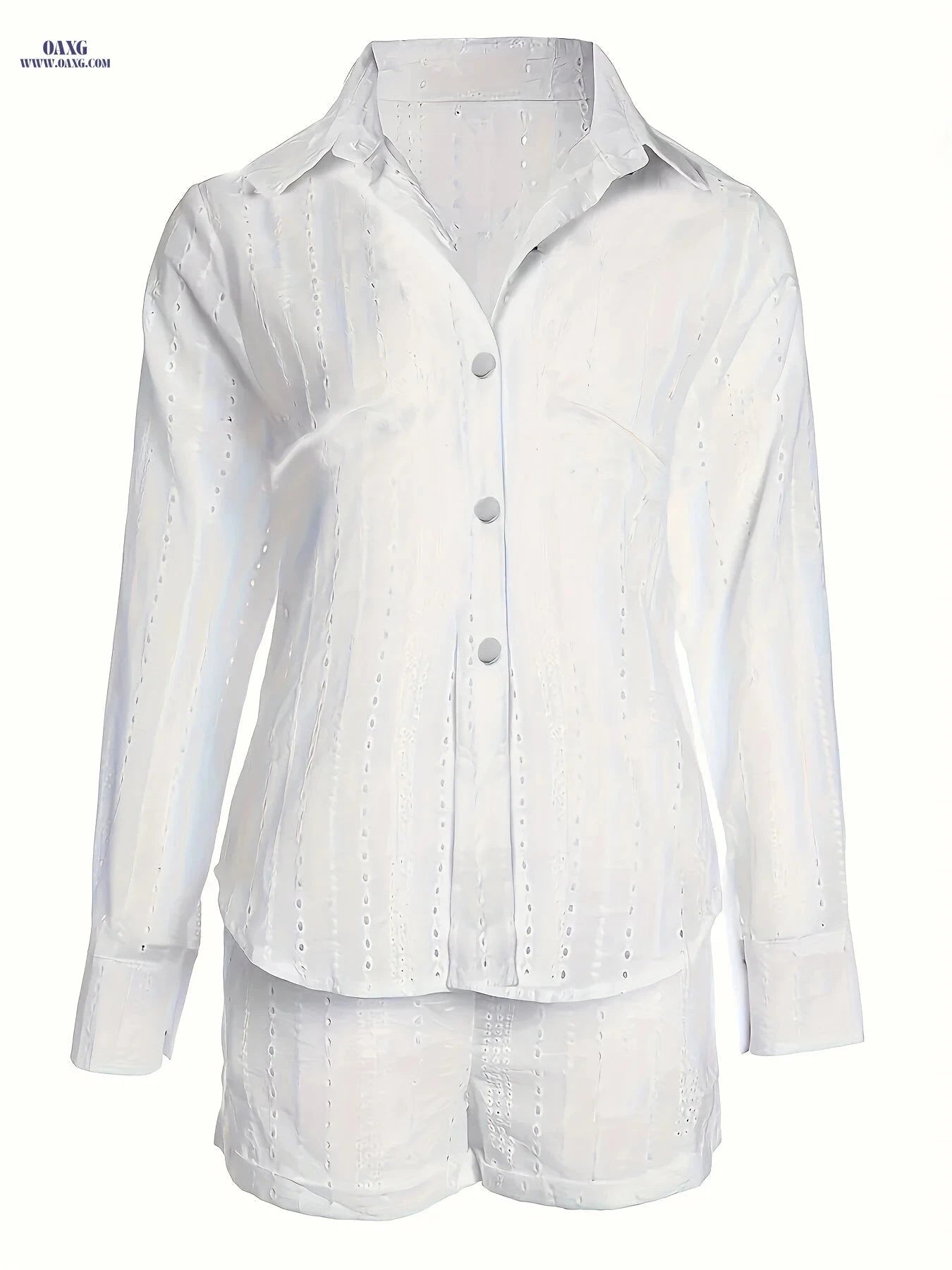 New Summer Casual Fashion Set for Women - Semi-Sheer, Micro Elasticity   OAXG White / S