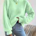 New Women'S Casual Autumn Long-Sleeve Round-Neck High-Neck Drop-Shoulder Pullover   OAXG 