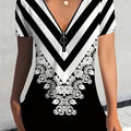 New Women'S Zip Short-Sleeve T-Shirt   OAXG White / S