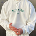 Niuwang Men's Milan Print Sweatshirt - Casual Round Neck Style   OAXG 