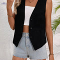 OAXG Autumn/Winter Imitation Denim Vest - Elegant High Stretch Jacket   OAXG 