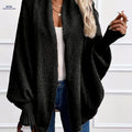 Batwing Sleeve Open Front Cardigan   OAXG Black / S