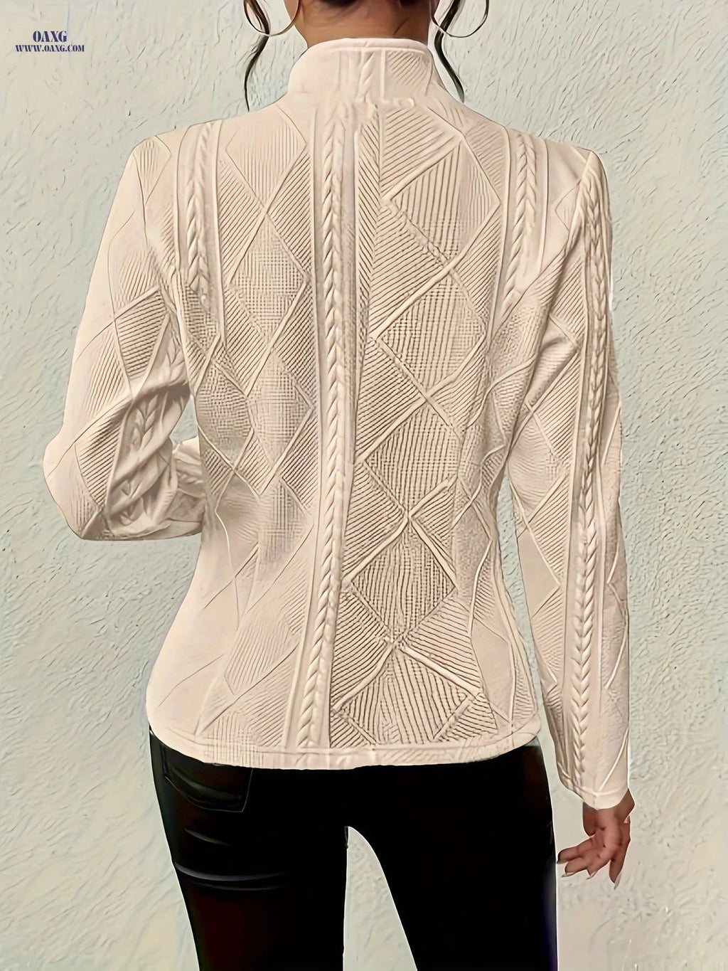 OAXG Casual Button-Patterned Blazer - Elegant Slim-fit Jacket   OAXG Khaki / S
