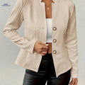OAXG Casual Button-Patterned Blazer - Elegant Slim-fit Jacket   OAXG Khaki / S