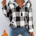 OAXG Casual Hooded Hoodie - Black & White Checkered Style   OAXG 