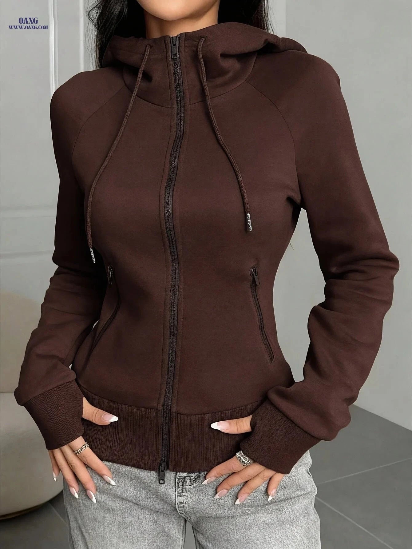 OAXG Casual Slim Fit Drawstring Hoodie - Warm Lining, Autumn Ready   OAXG 