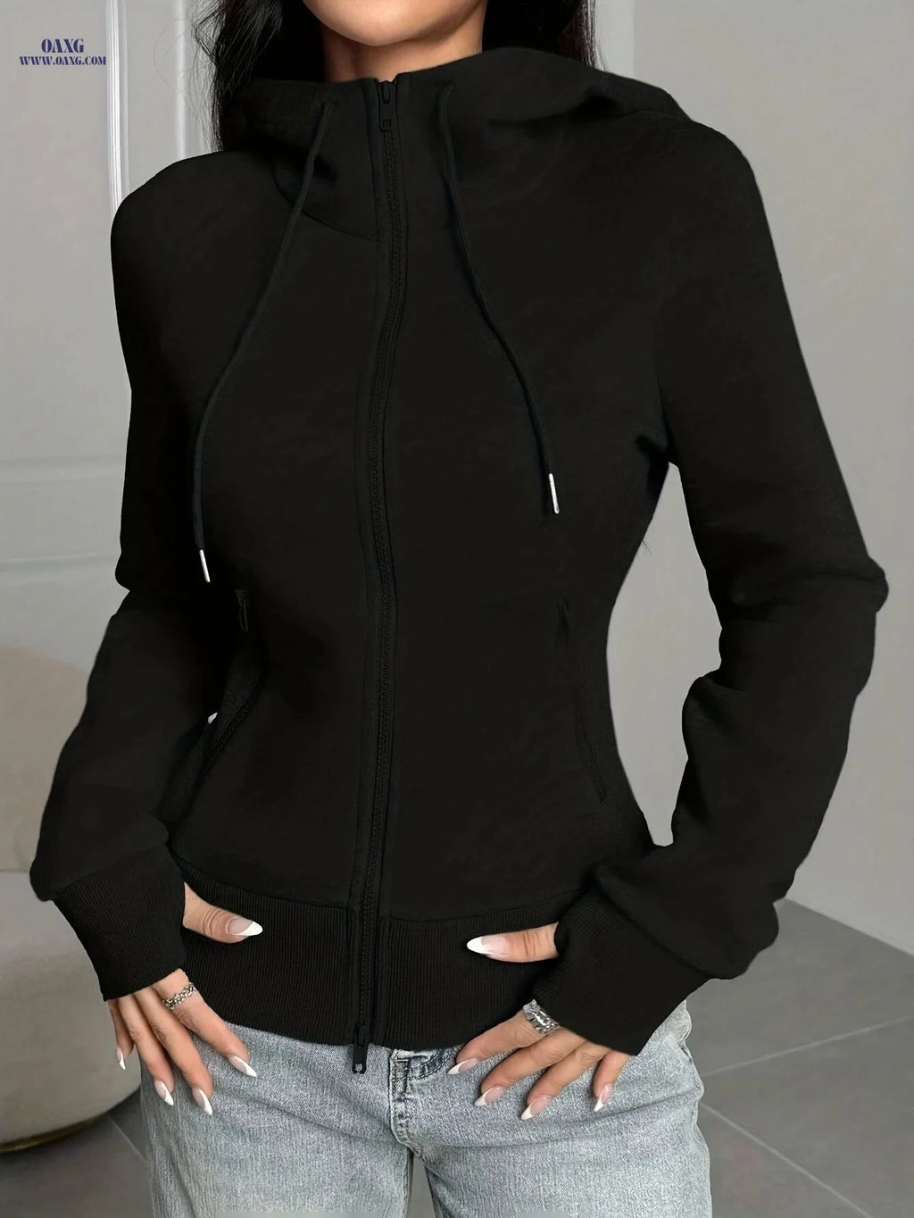 OAXG Casual Slim Fit Drawstring Hoodie - Warm Lining, Autumn Ready   OAXG 