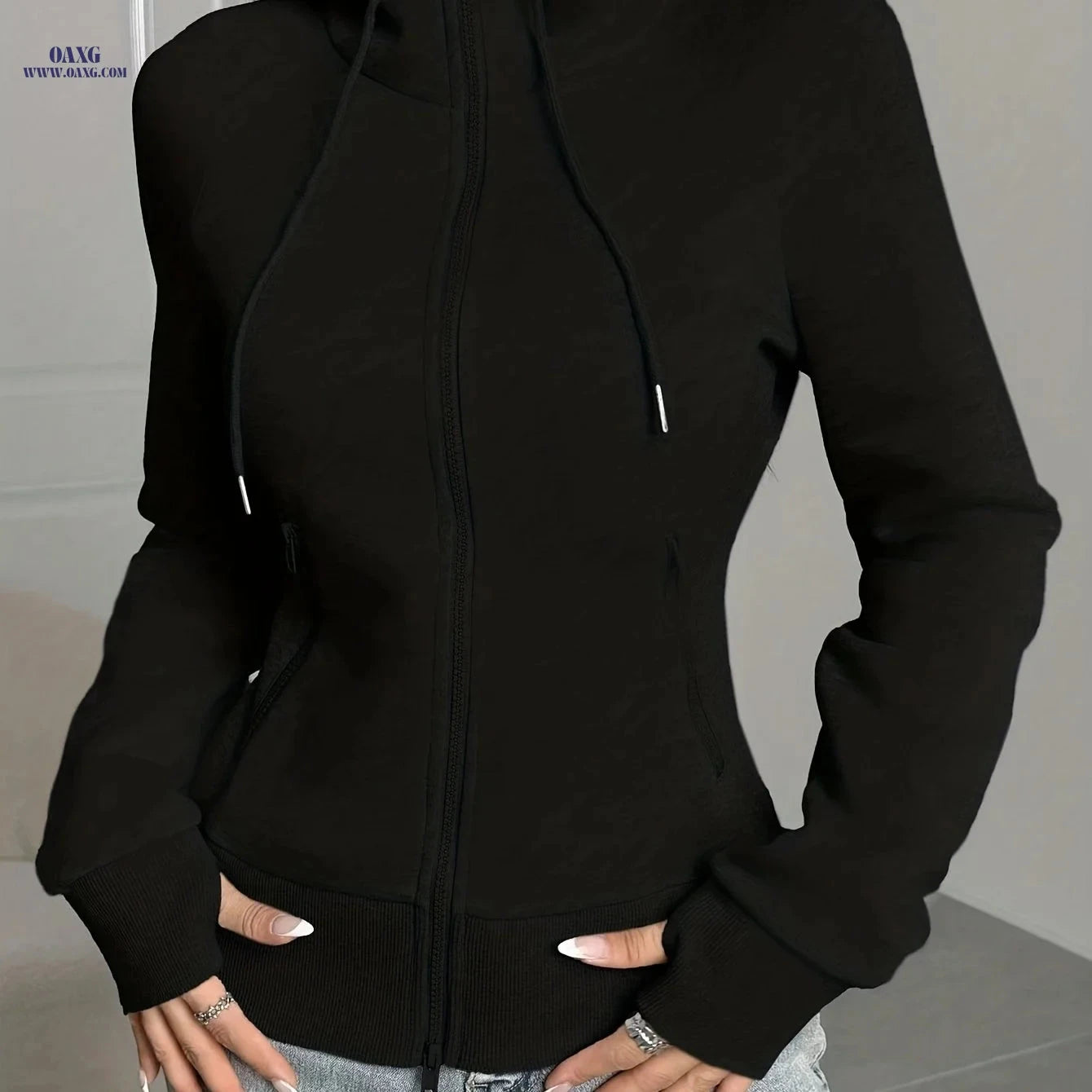 OAXG Casual Slim Fit Drawstring Hoodie - Warm Lining, Autumn Ready   OAXG 