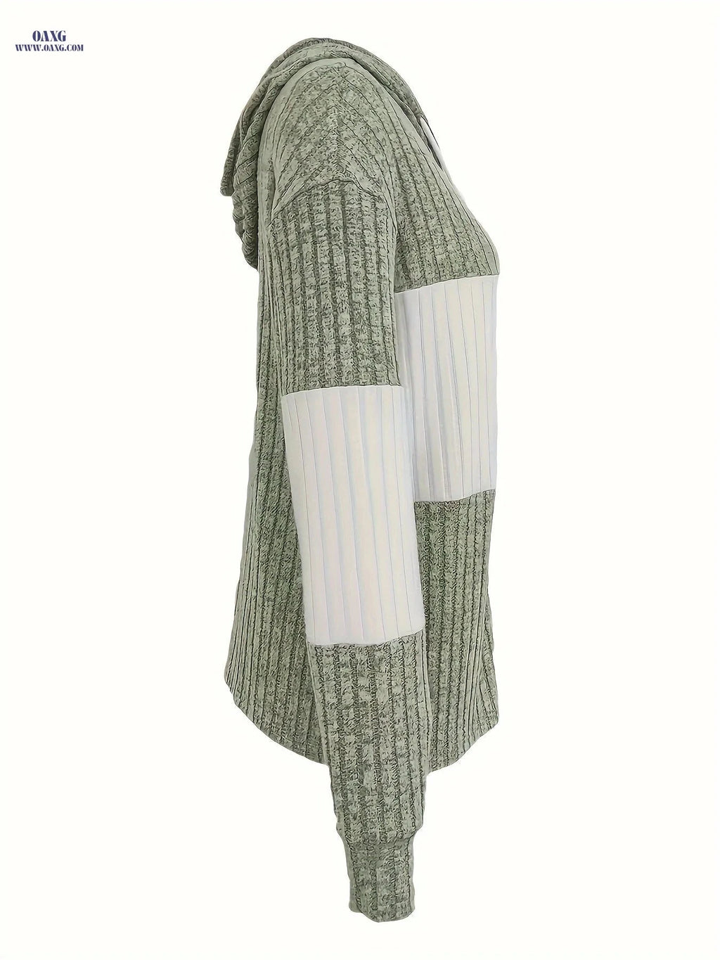 OAXG Casual Striped Patchwork Zipper Hoodie - Color Block Design   OAXG 