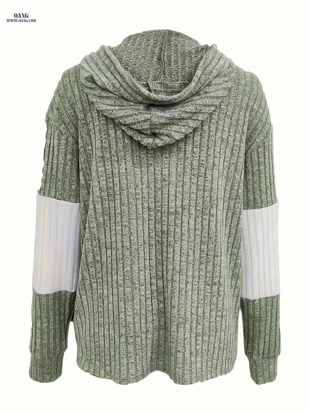 OAXG Casual Striped Patchwork Zipper Hoodie - Color Block Design   OAXG 