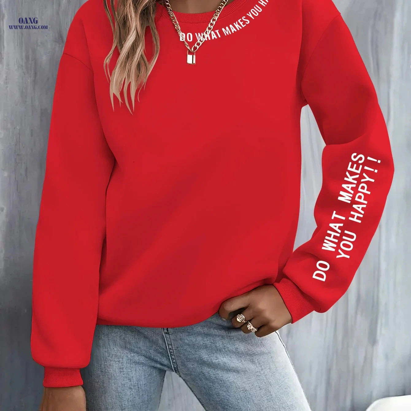 OAXG Casual Women's Hoodie - "Do What Makes You Happy" Print   OAXG 