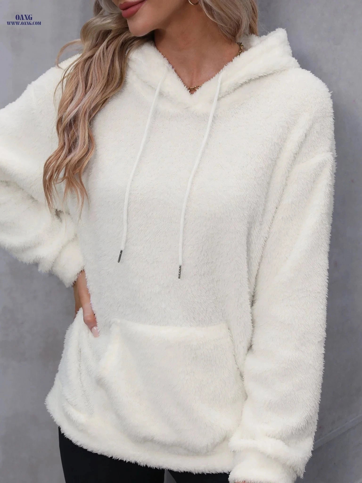 OAXG Casual Women's Hoodie with Kangaroo Pocket & Drawstring Hood   OAXG 