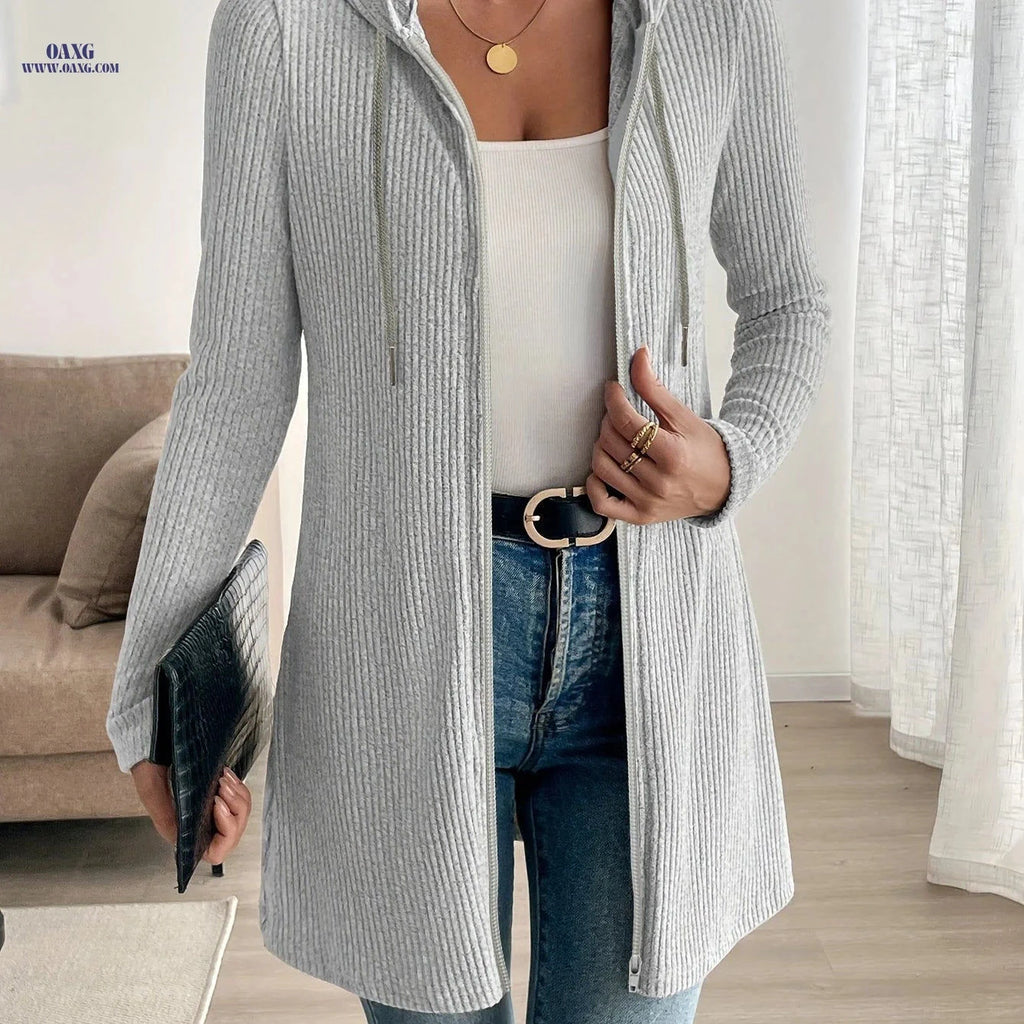 OAXG Casual Zip-Up Hooded Sweatshirt Jacket for Fall & Winter   OAXG 