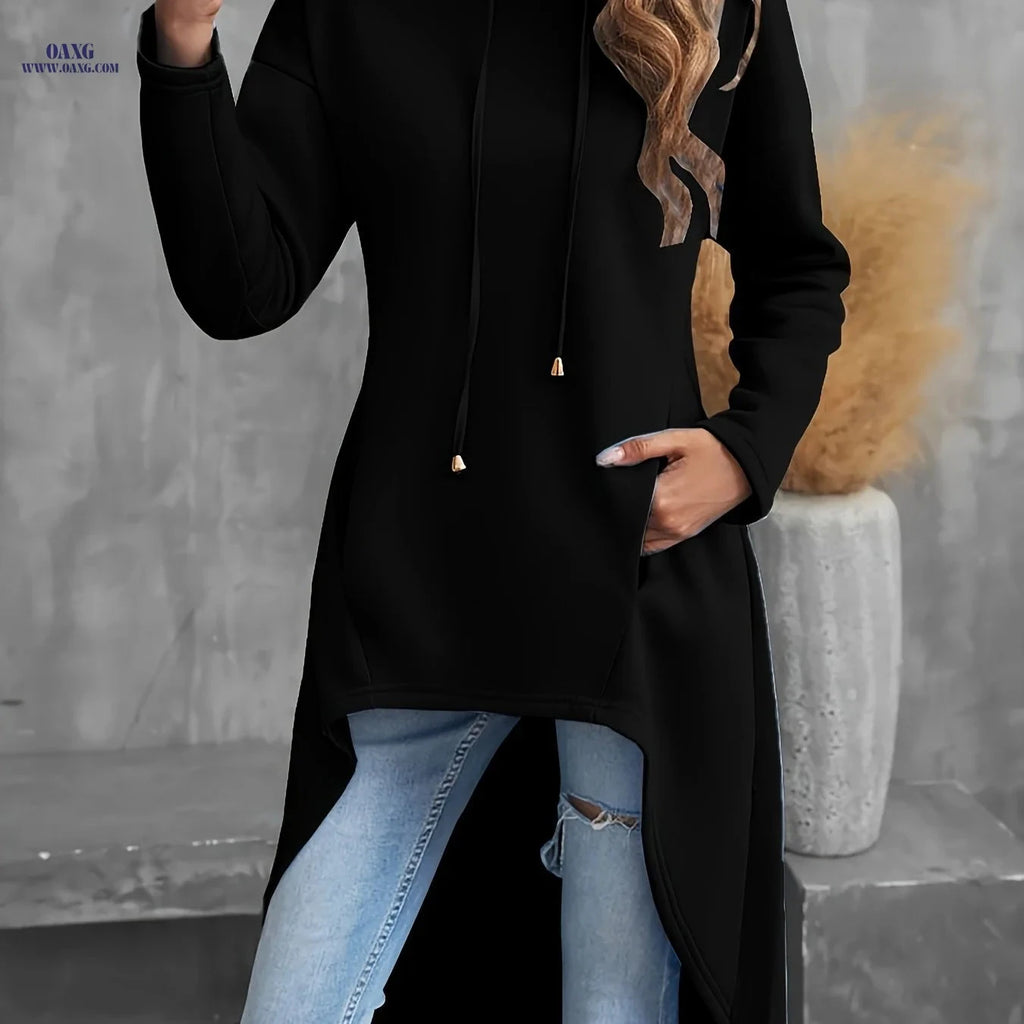 OAXG Directional Pocket Hoodie - Mid-Length Sweatshirt for Spring/Fall   OAXG 