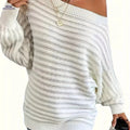 OAXG Elegant Off-the-Shoulder Sweater - Trendy Autumn/Winter Fashion   OAXG White / S