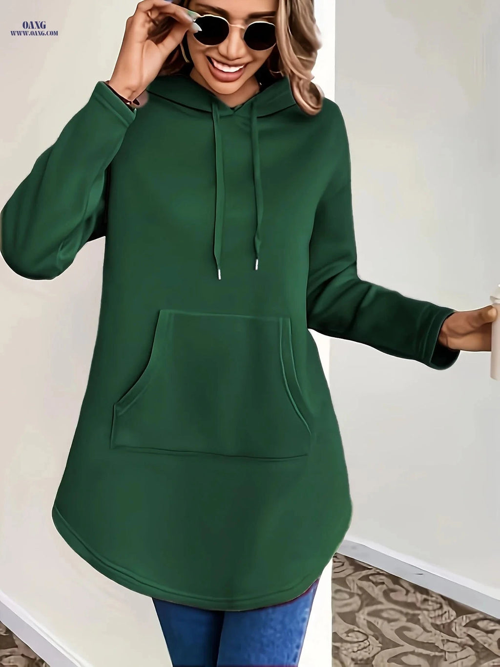 OAXG Elegant Solid Color Hoodie - Stylish Sweatshirt for Spring/Summer   OAXG 