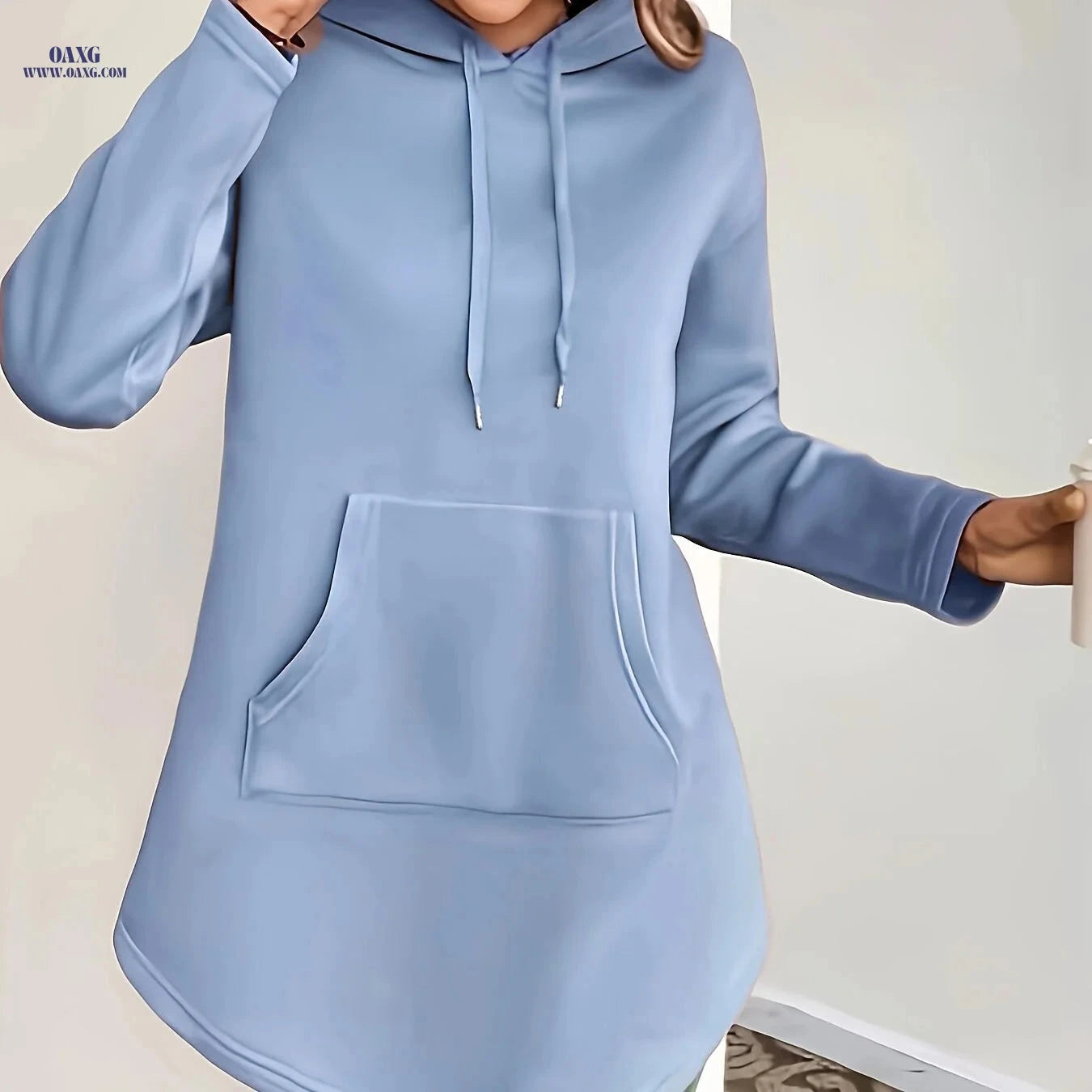 OAXG Elegant Solid Color Hoodie - Stylish Sweatshirt for Spring/Summer   OAXG 