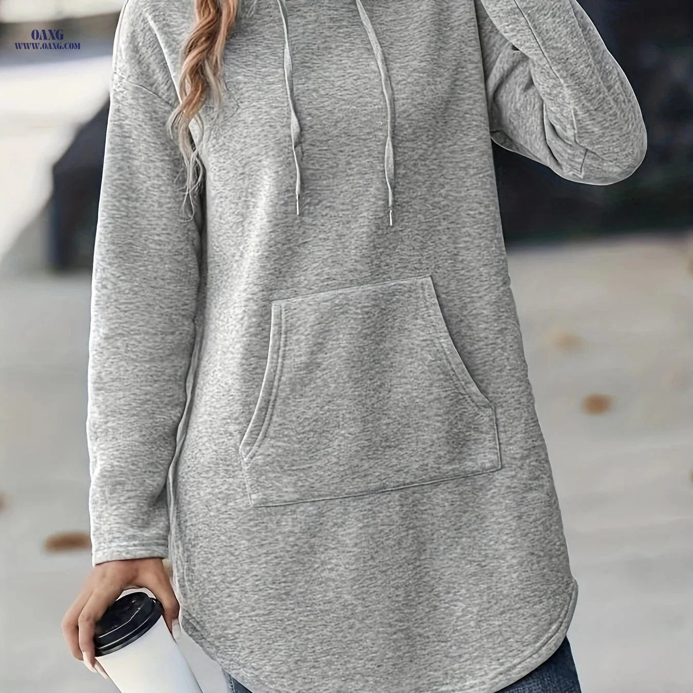 OAXG Elegant Solid Color Hoodie - Stylish Sweatshirt for Spring/Summer   OAXG 