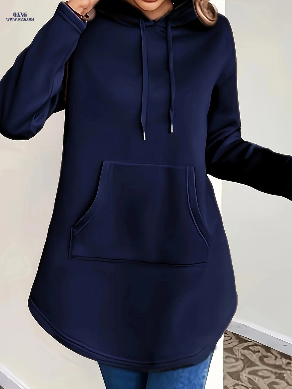 OAXG Elegant Solid Color Hoodie - Stylish Sweatshirt for Spring/Summer   OAXG 