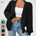 OAXG Elegant Women's Front-Button Cardigan Sweater for Spring/Fall   OAXG Black / XS
