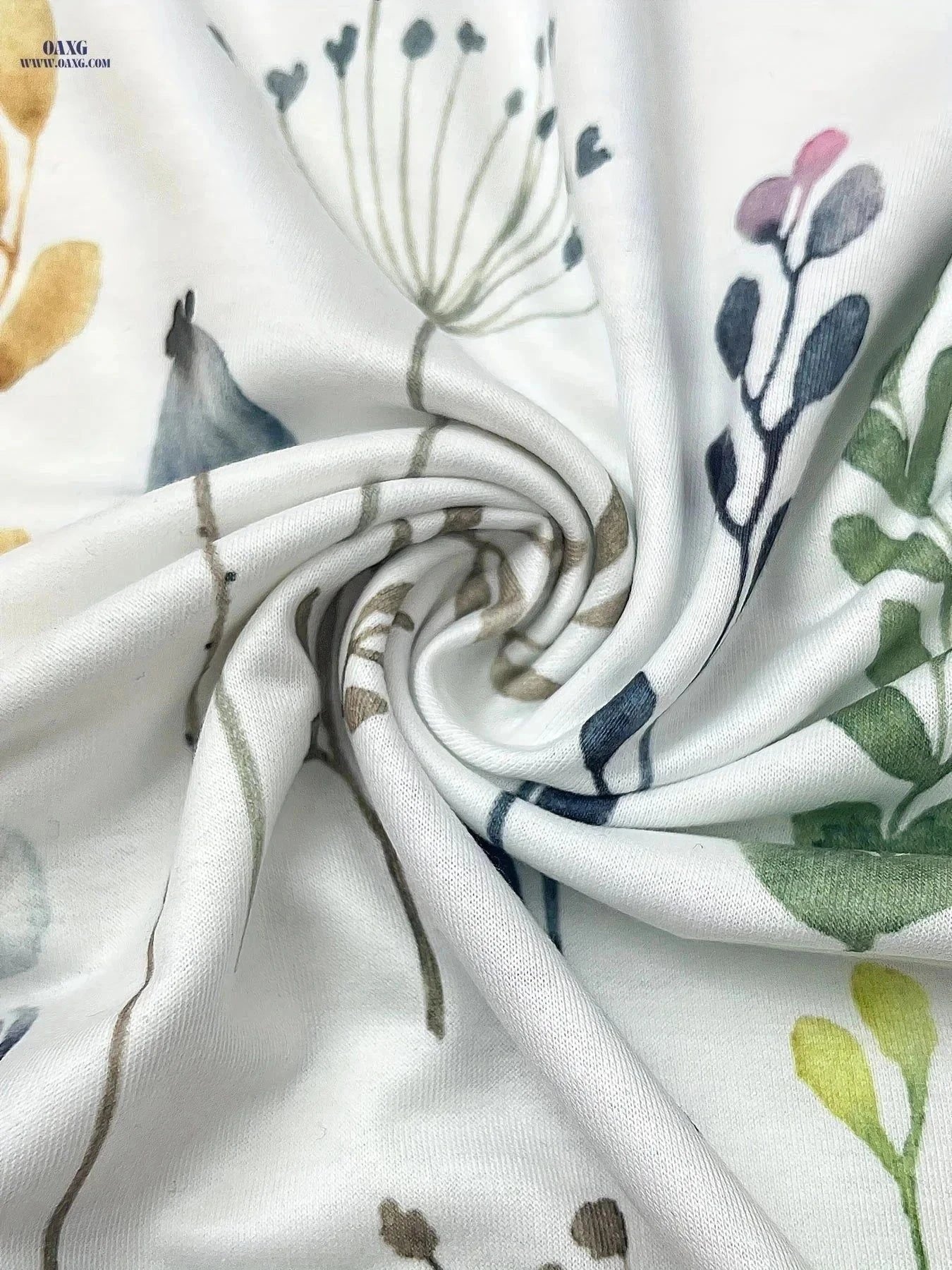 OAXG Floral Print Zip Up Hoodie - Women's Casual Long Sleeve Outwear   OAXG White / S