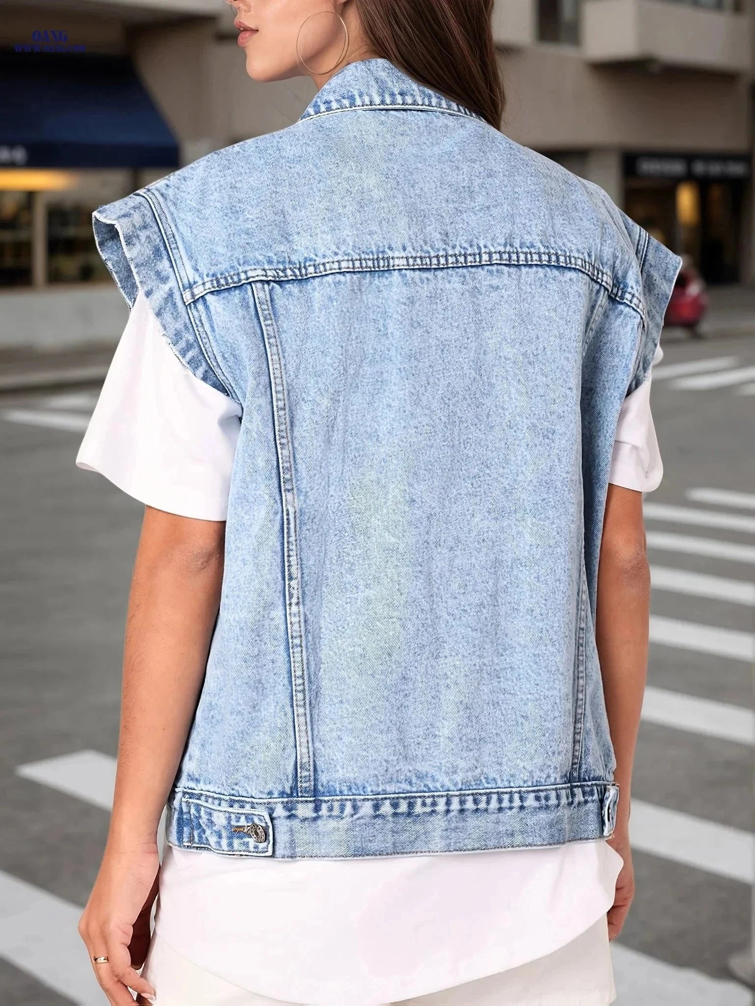 OAXG Ladies' Casual Denim Vest - Trendy, Comfortable & Versatile   OAXG 