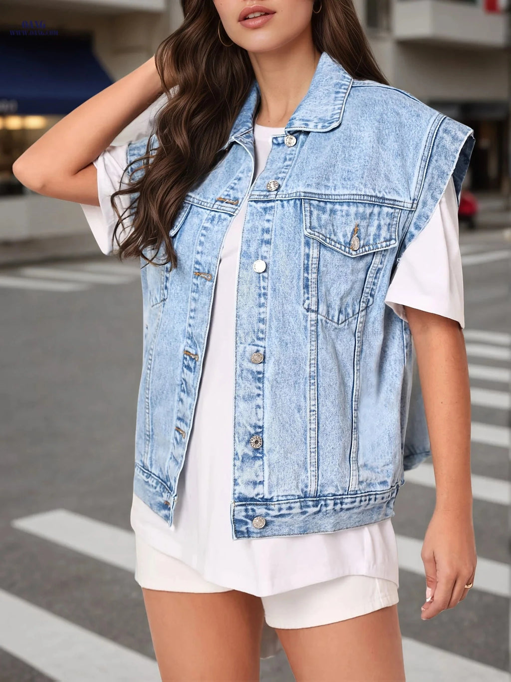 OAXG Ladies' Denim Vest - Stylish, Comfortable, Casual Fit for Spring/Fall   OAXG 