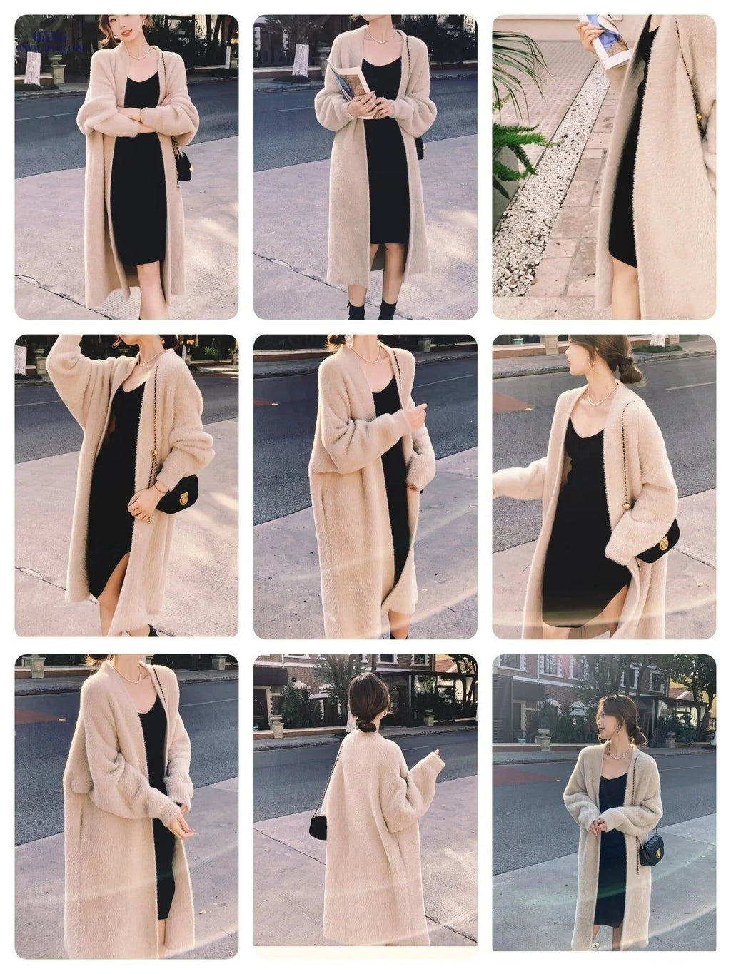 OAXG Over-the-Knee Cardigan Sweater - Soft Long-Sleeve Knitwear   OAXG White / Asian S