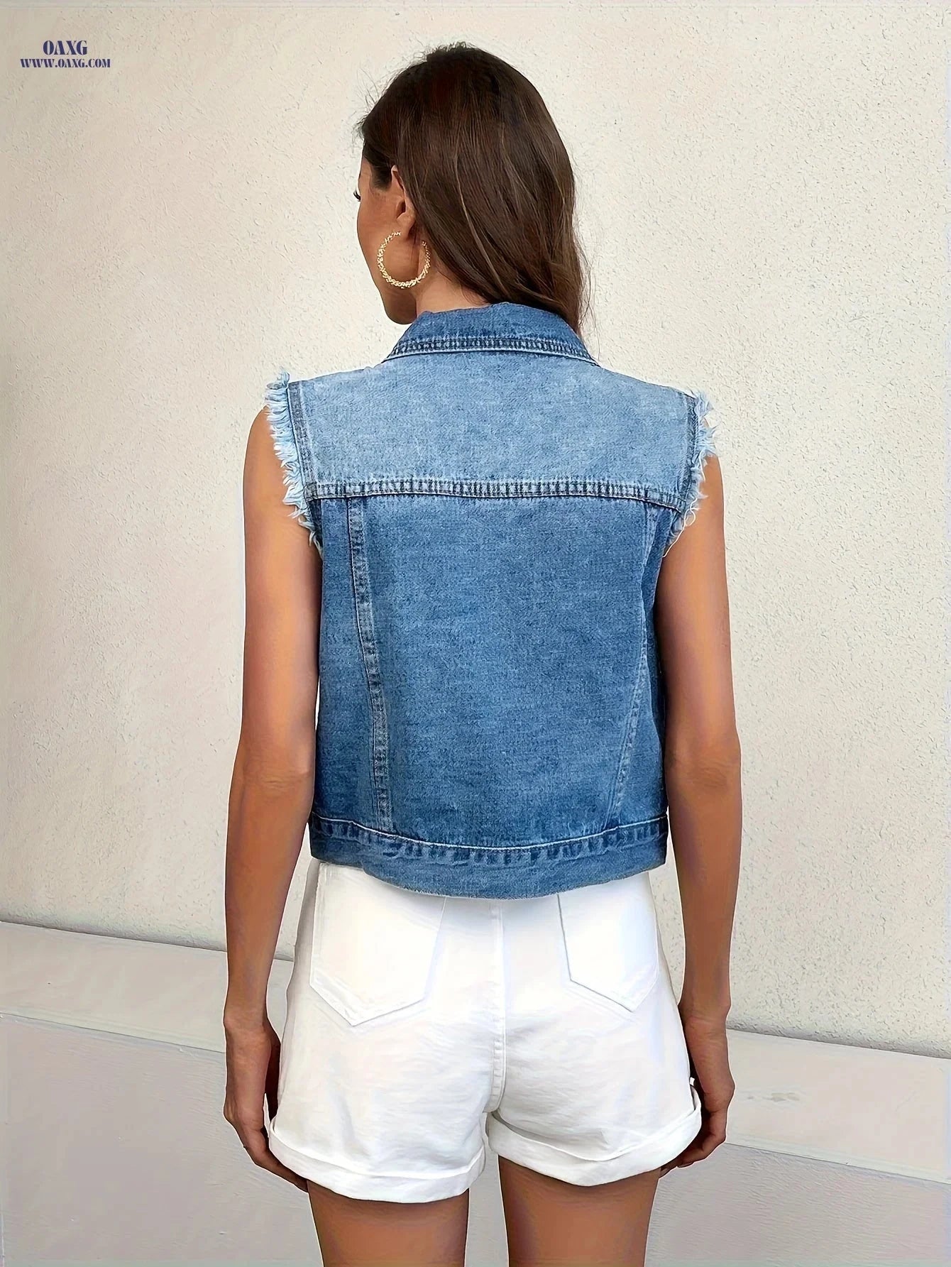 OAXG Ripped Denim Vest - Casual Spring/Summer Fashion for Every Look   OAXG 