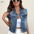 OAXG Ripped Denim Vest - Casual Spring/Summer Fashion for Every Look   OAXG 