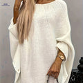 Solid Color Batwing Cardigan, Elegant Autumn and Winter Fashion Pullover   OAXG Ivory White / S