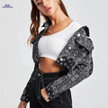 OAXG Stylish Paisley Patchwork Jacket - Slim Fit Denim Coat   OAXG 