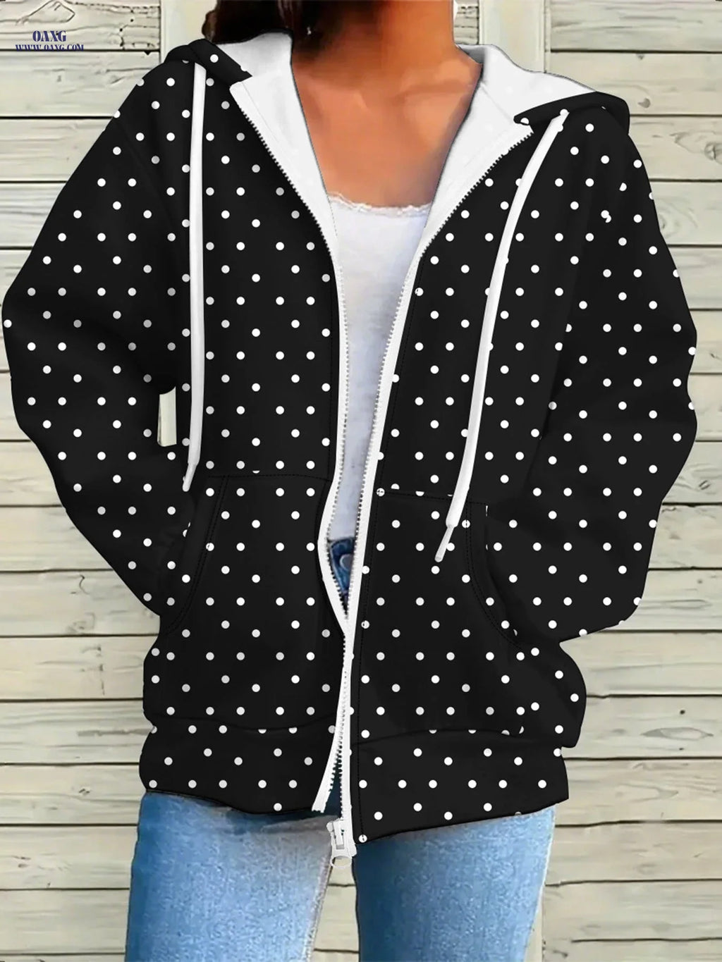European And American Stylish Women'S Casual Zip-Up Hoodie - 471   OAXG 
