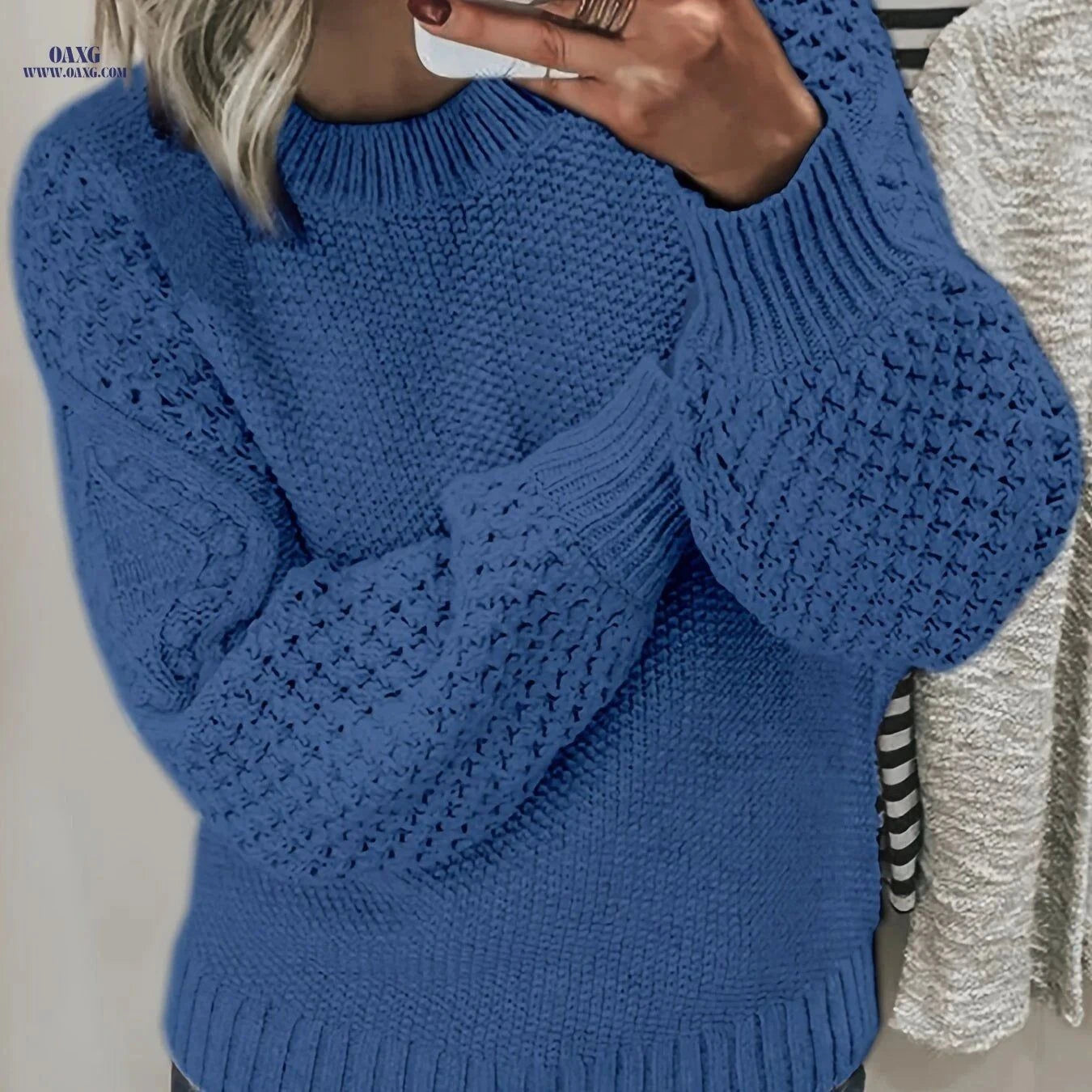 OAXG Targeted Development Pullover Sweater - Casual Long Sleeve Style   OAXG Red / S