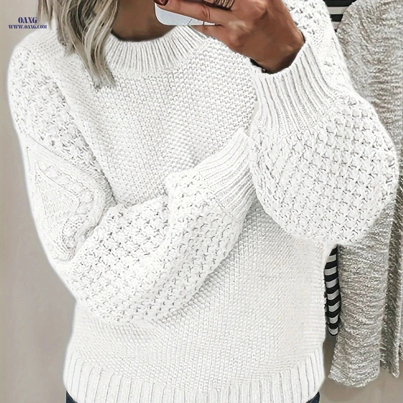 OAXG Targeted Development Pullover Sweater - Casual Long Sleeve Style   OAXG Red / S