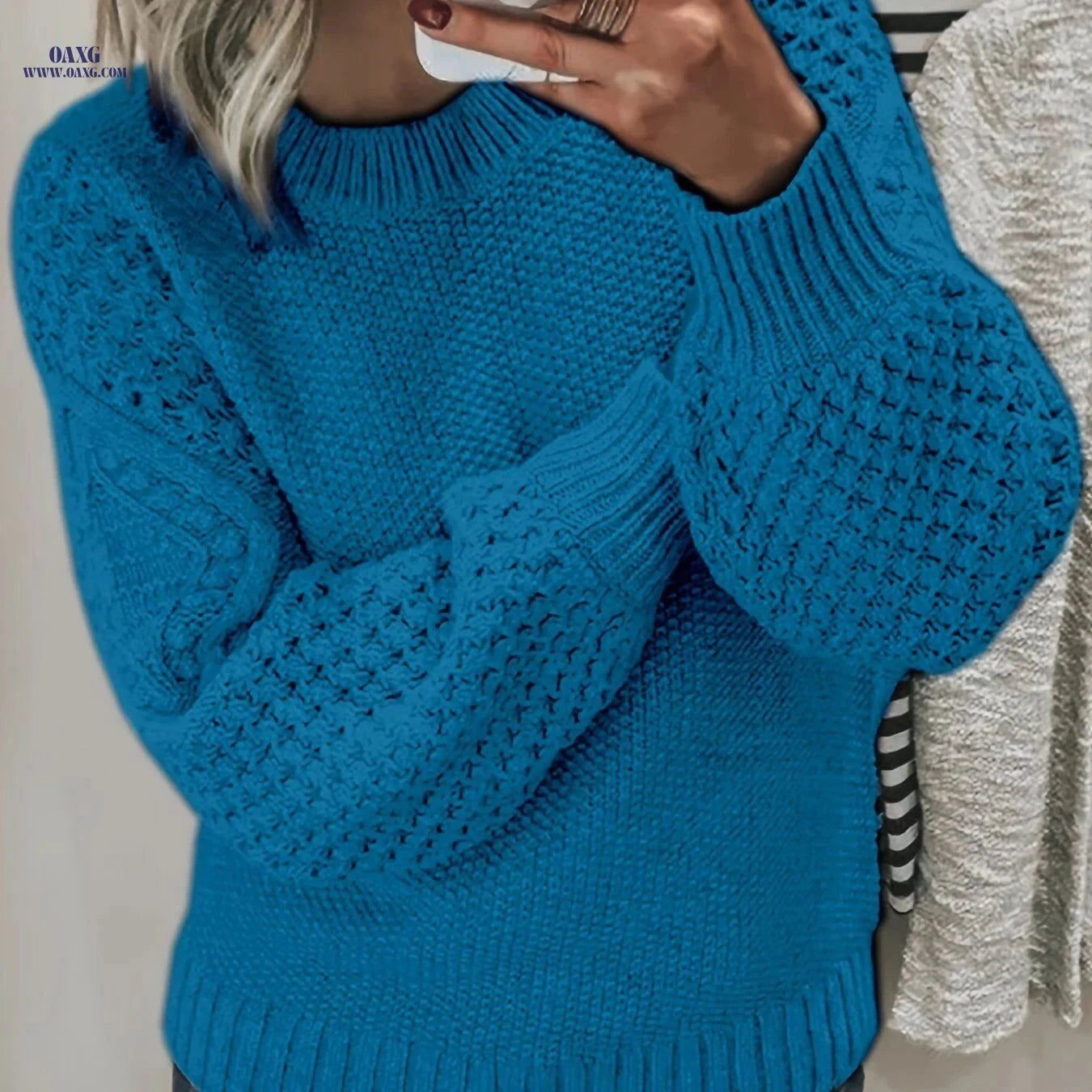 OAXG Targeted Development Pullover Sweater - Casual Long Sleeve Style   OAXG Red / S