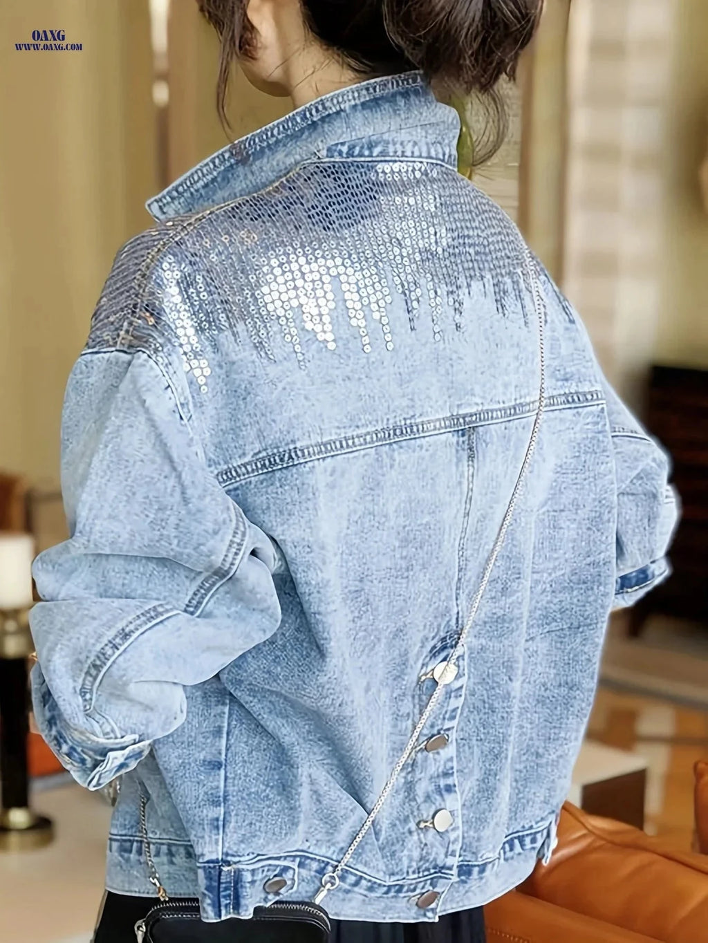 OAXG Vintage Denim Jacket - Lightweight Stylish Top for Spring/Summer   OAXG 