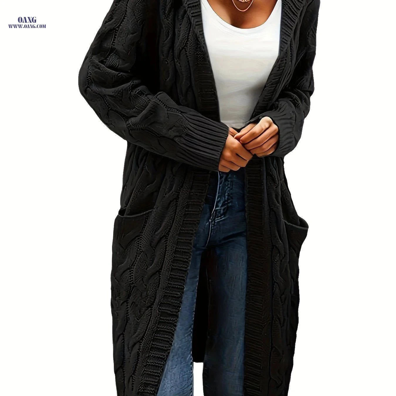 OAXG Women's Cardigan - Casual Knit Sweater for Fall/Winter   OAXG Black / S