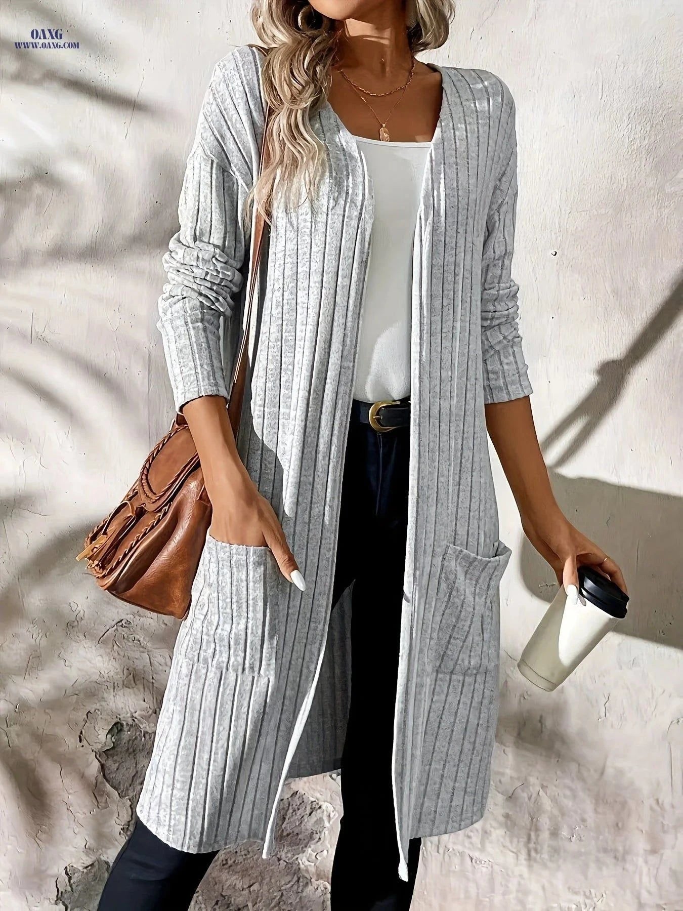 OAXG Women's Casual Fashion Jacket - Elegant Fall/Winter Style   OAXG Pink / S