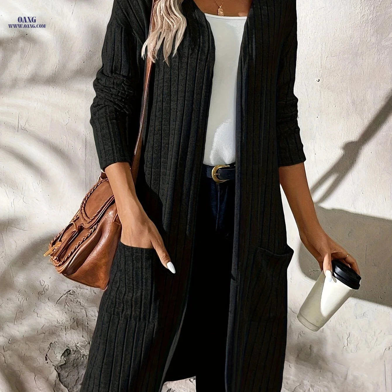 OAXG Women's Casual Fashion Jacket - Elegant Fall/Winter Style   OAXG Pink / S